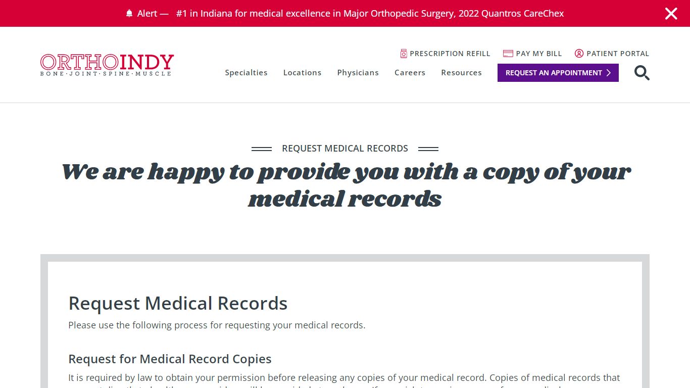 Medical Records | OrthoIndy